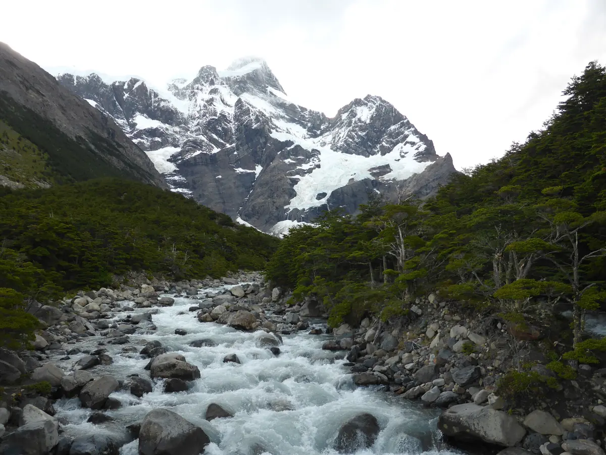 Paine Grande glacier above the Valle del Francés